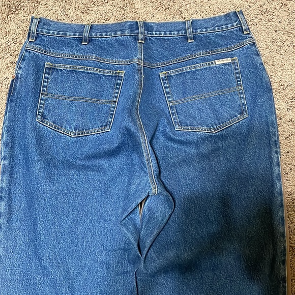 Columbia Men’s Size 40x32 Brush Briar Hunting Pants Canvas Denim Jeans Blue Tan - Picture 5 of 12